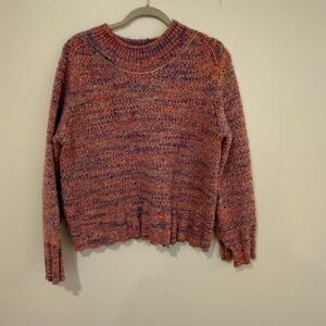 Free People Multicolor Crewneck Sweater in Pink & Purple Blend
